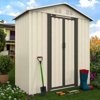 Outdoor Storage Garden Shed 5FTx3FT Apex Roof White