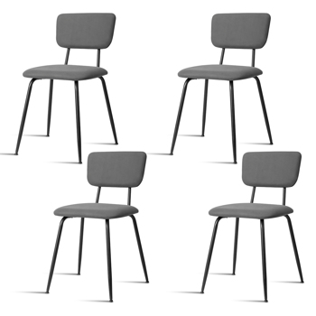 Set of 4 Modern Padded Dining Chairs for Kitchen Bar Office Chair, Grey