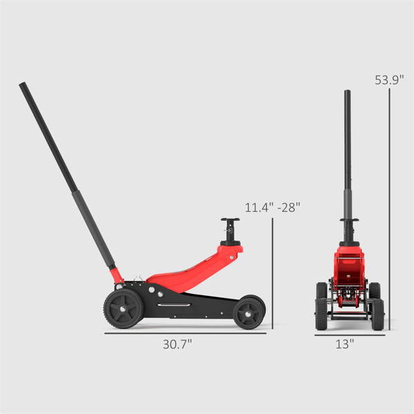 3 Ton Big Wheel Hydraulic Car Jack for Trucks, SUVs, ATVs, Red