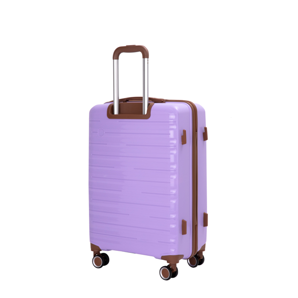 5-Piece Set (20"24"28 +a travel bag and a toiletry bag) ,PP Hardshell Carry on Luggage Set with TSA Lock Carry On Suitcase Luggage  Durable Suitcase  Color PURPLE.