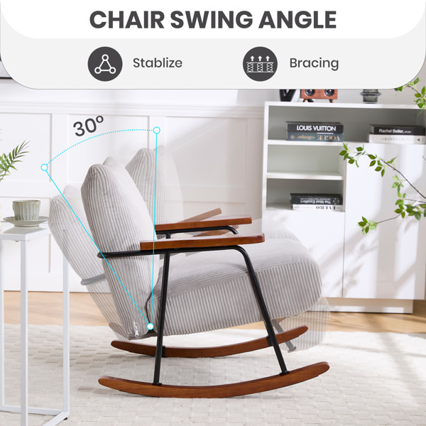 Modern Accent Chair Arm Chair Living Room Rocking Chair Metal Frame