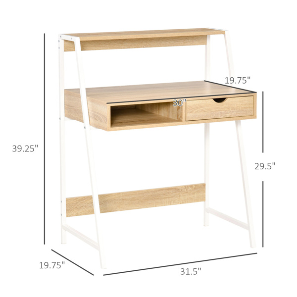 Computer Desk with Drawer ,Natural