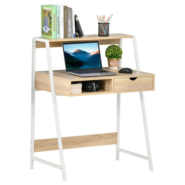 Computer Desk with Drawer ,Natural