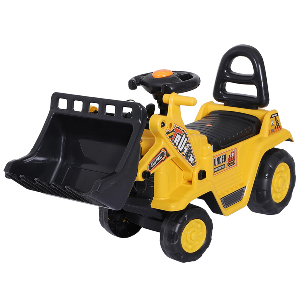 3 in 1 Ride On Toy Bulldozer Digger Tractor Pulling Cart 