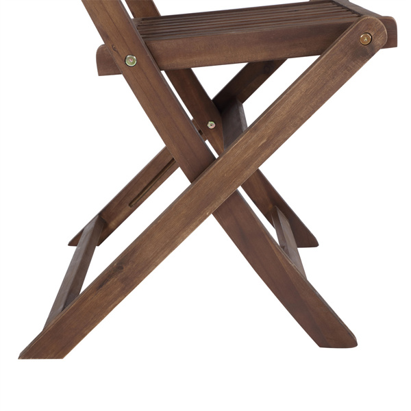 3 件套相思木小酒馆套装，木制折叠庭院家具，适用于花园后院阳台门廊，带 1 张咖啡桌和 2 张折叠椅，自然染色-23