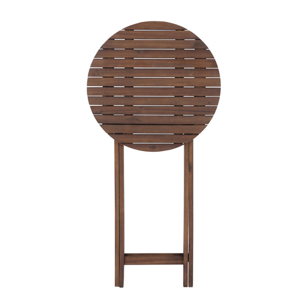 3 件套相思木小酒馆套装，木制折叠庭院家具，适用于花园后院阳台门廊，带 1 张咖啡桌和 2 张折叠椅，自然染色-9