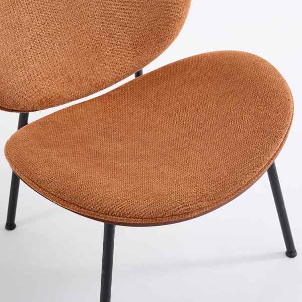 Mid-Century Modern Shell Chair Single Side Chair Tripod,Orange fabric Lounge Chair in Walnut Finish Comfortable Backrest,Orange color,SW1871OG