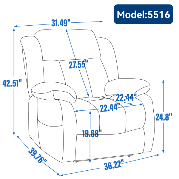 Dual Motor Infinite Position Up to 350 LBS Electric Medium size Leatheraire Grey Power Lift Recliner Chair with 8-Point Vibration Massage and Lumbar Heating