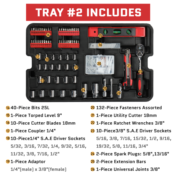 599 PCS Home Tool Set Kit, Auto Repair Tool Kit with Rolling Tool Box, Mechanic Tool Sets with 21V Max Cordless Power Drill