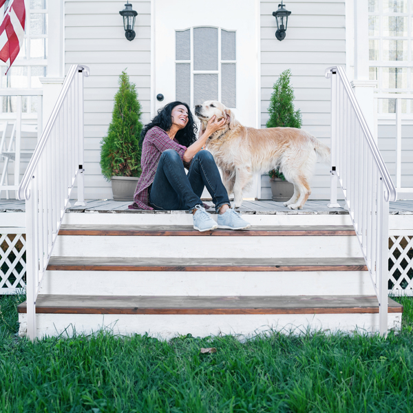 Outdoor 4 Level Iron Handrail Matte White