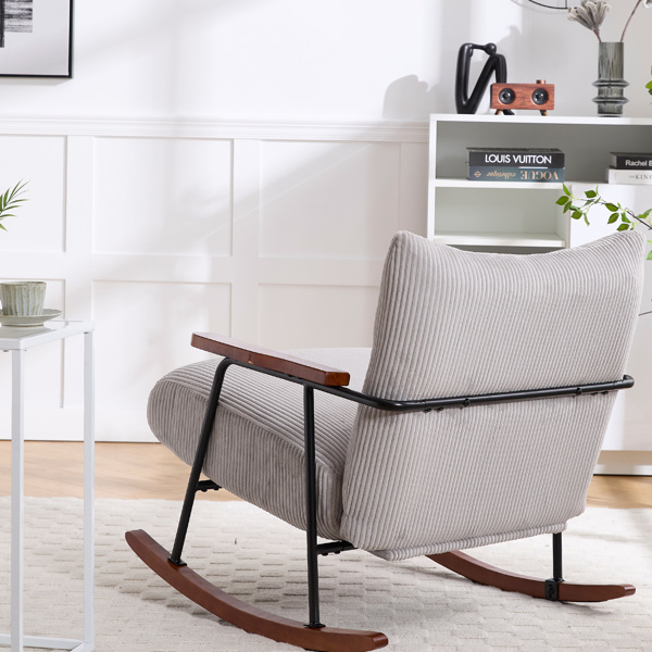 Modern Accent Chair Arm Chair Living Room Rocking Chair Metal Frame