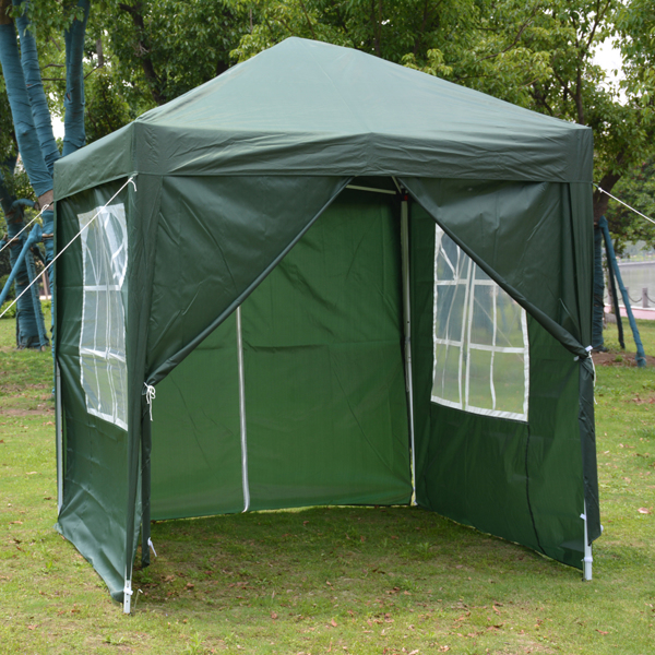 2 x 2m Two Doors & Two Windows Practical Waterproof Right-Angle Folding Tent Green