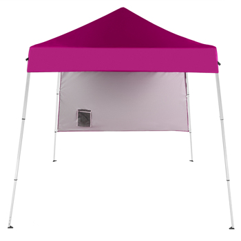 6x6ft Pop Up Canopy Tent, Outdoor Tent Canopy Foldable Portable Canopies for Camping, Patio, Easy Up Gazebo Canopy with Carry Bag Slant Legs，pink