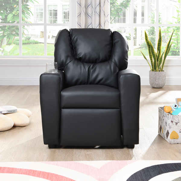 Kids Recliner Chair  Black PVC