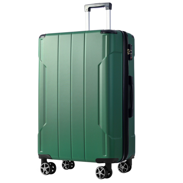 Luggage Sets 2 Piece, Hardshell ABS Lightweight and Expandable(only 28") Suitcases with Double Wheels, Carry-on Luggage, 2-Piece Set (20/28), Green