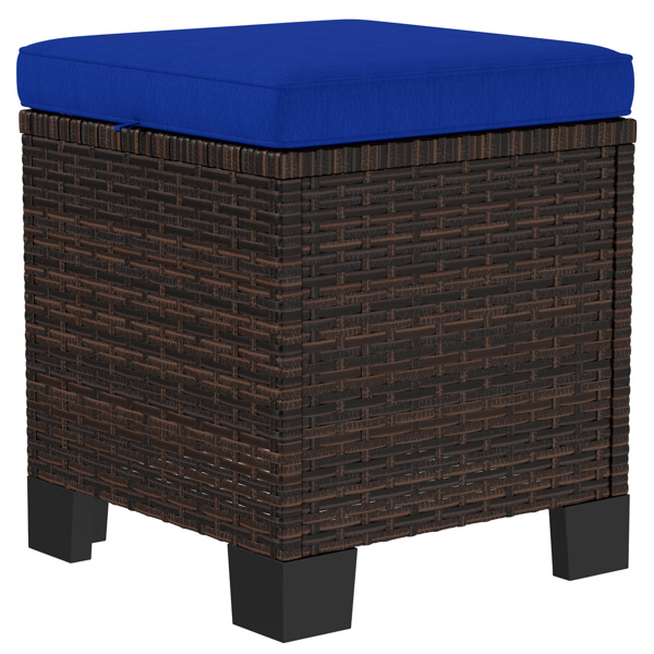 2 Pieces Wicker Outdoor Ottomans