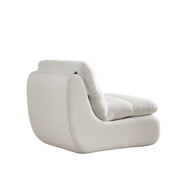 Modern Compressed Lounge Chair with Ottoman, Cozy Corduroy Recliner for Small Spaces, Living Room, or Bedroom