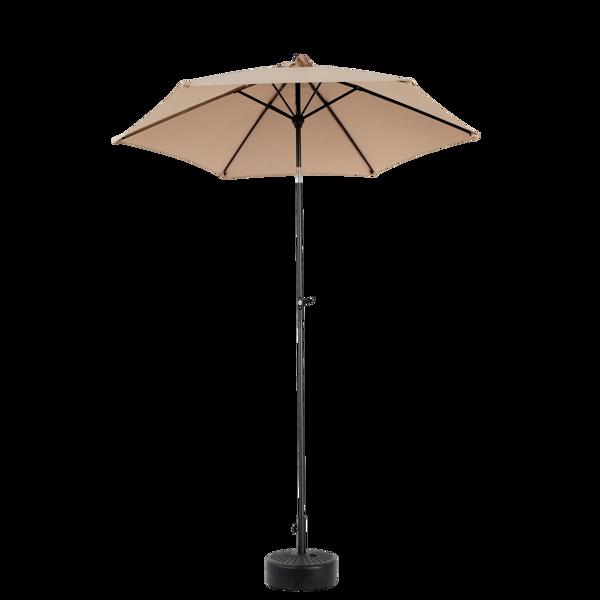 9FT Outdoor Patio Umbrella Outdoor Table Umbrella with Push Button Tilt and Crank, Market Umbrella 6 Sturdy Ribs , Deck, Backyard, Pool (Base Not Included)  - ( khaki )