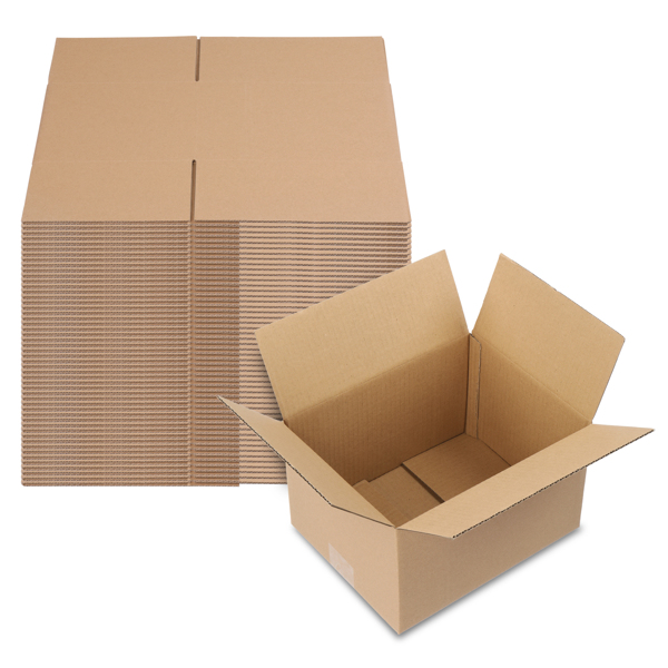 50pcs 10 "x 8" x 6 "(25.4x20.3x15.2cm) thick 3mm corrugated cardboard box in kraft paper color