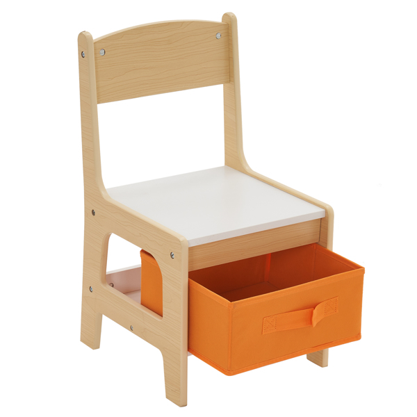 Children's Wooden Table And Chair Set With Two Storage Bags (One Table And Two Chairs)