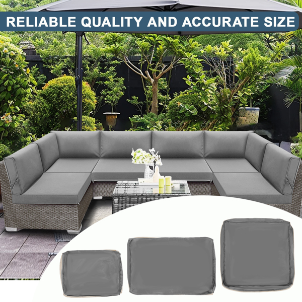 14 PCS Outdoor Cushions for Patio Furniture Replacement, Patio Furniture Cushions with sponge, Deep Seat Patio Cushions, Patio Seat Cushions for Outdoor Sectional (Grey)