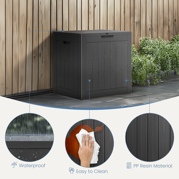 Deck Box with 31 Gallon Capacity, Weatherproof Resin Lockable Outdoor Storage for Secure Package Deliveries and Indoor Storage in Garden or Patio