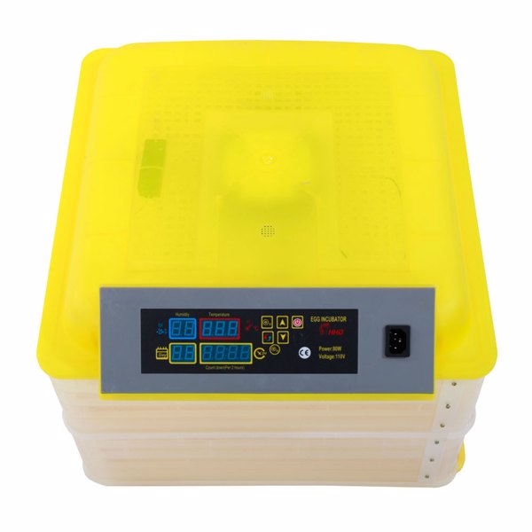 【Same model code：86253457】96-Egg Practical Fully Automatic Poultry Incubator (US Standard) Yellow & Transparent