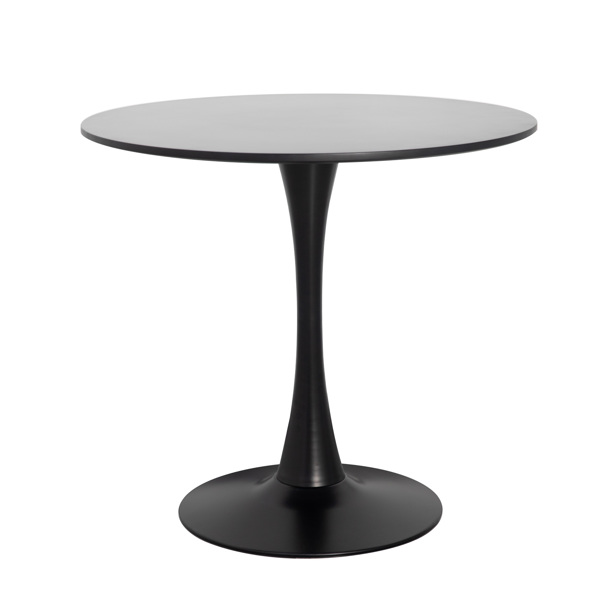 Round Black Dining Table 31.5" with Pedestal Base, Mid Century Kitchen Table Coffee Table for 2 to 4 Person