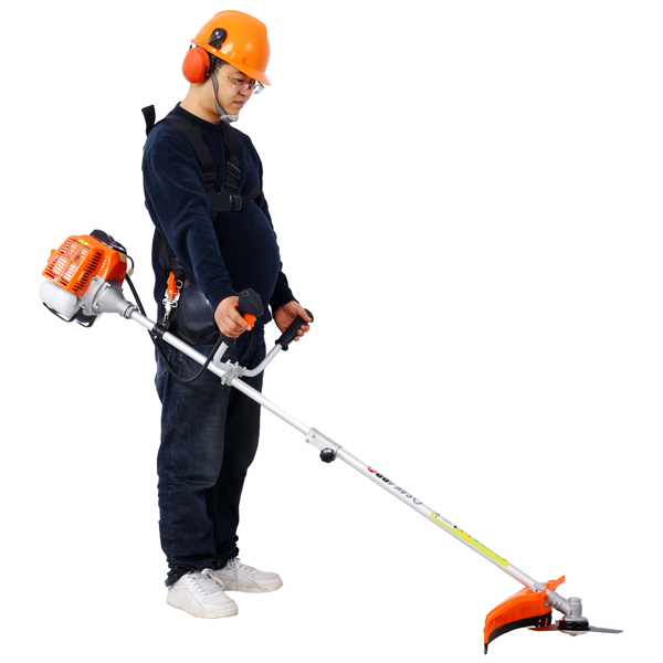 52cc Weed Eater/Wacker Gas Powered, 2 in 1 String Trimme,with 10'' Brush Cutter,Rubber Handle & Shoulder Strap Included