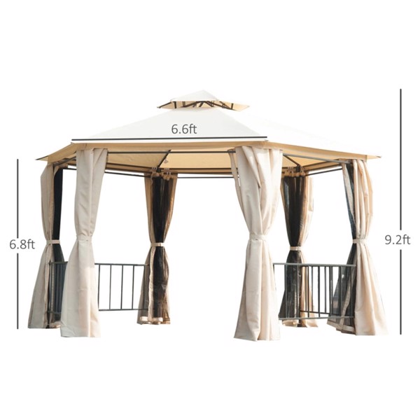 13ft x 13ft Patio Gazebo-Beige-AS ( Amazon Shipping)（Prohibited by WalMart）