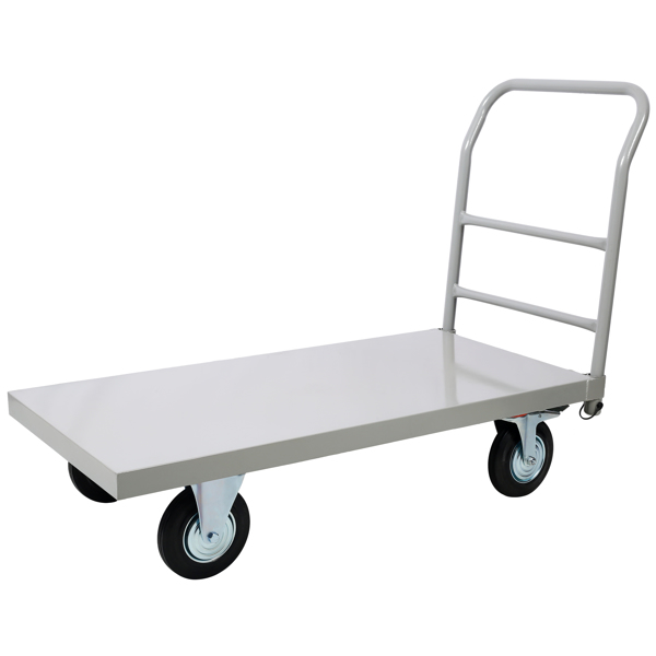 Platform Truck Industrial Flat Dolly Cart with Wheels - Heavy Duty 24 x 48 Cart - 2000lb Capacity Flatbed Hand TruckSteel Smooth Deck Platform Truck 24 In. x 48 In. 2000 Lb. Capacity, Gray color