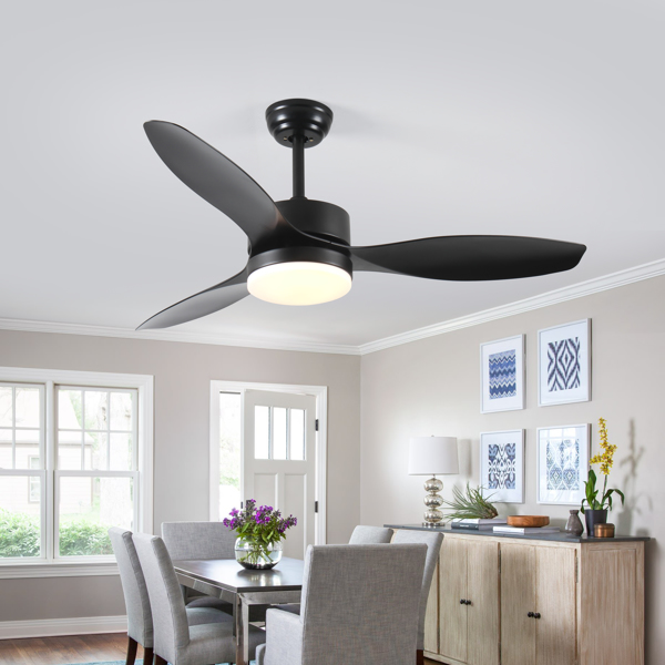 52 inch Indoor/Outdoor Ceiling Fan with LED  Select Light Kit - Black