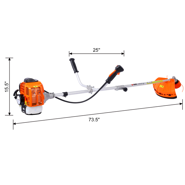 52cc Weed Eater/Wacker Gas Powered, 2 in 1 String Trimme,with 10'' Brush Cutter,Rubber Handle & Shoulder Strap Included