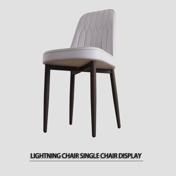 51“6人玻璃餐桌套装，厨房黑色金属腿餐桌椅套装，现代长方形钢化玻璃桌面和餐厅厚垫PU餐椅-9