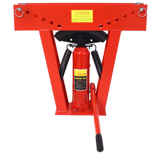 12 Ton Pipe Bender Manual Hydraulic, Piping Bending Exhaust Tube Fabric with 6 Dies, Adjustable Rollers 90-180 Degree Bending Steel Iron Metal Ratcheting for Pipe Tube Bender,red