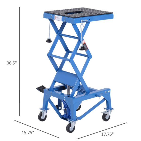 Hydraulic Motorcycle Scissor Jack Lift 300lbs Foot Step Wheels for Dirt Bikes