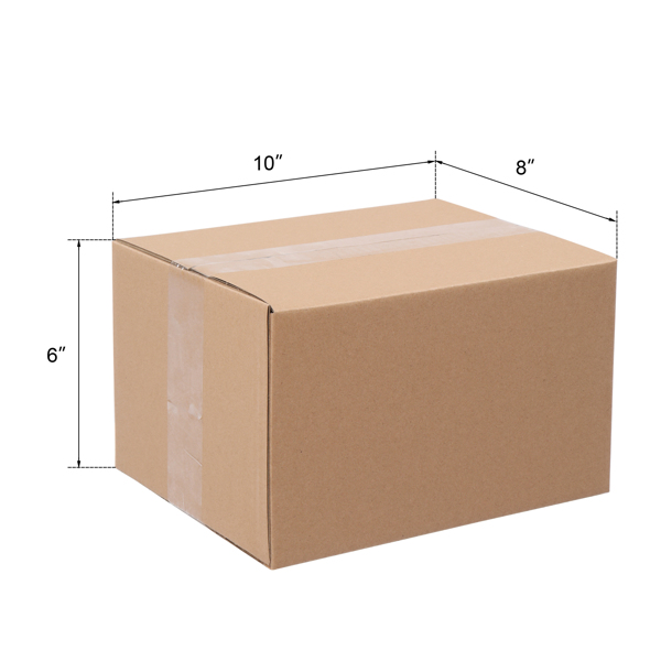 50pcs 10 "x 8" x 6 "(25.4x20.3x15.2cm) thick 3mm corrugated cardboard box in kraft paper color