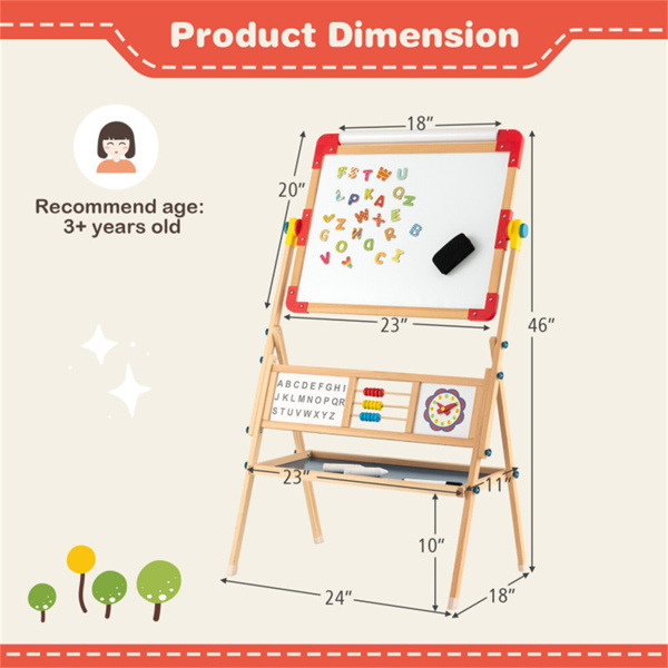 3-in-1 Kids Wooden Art Easel