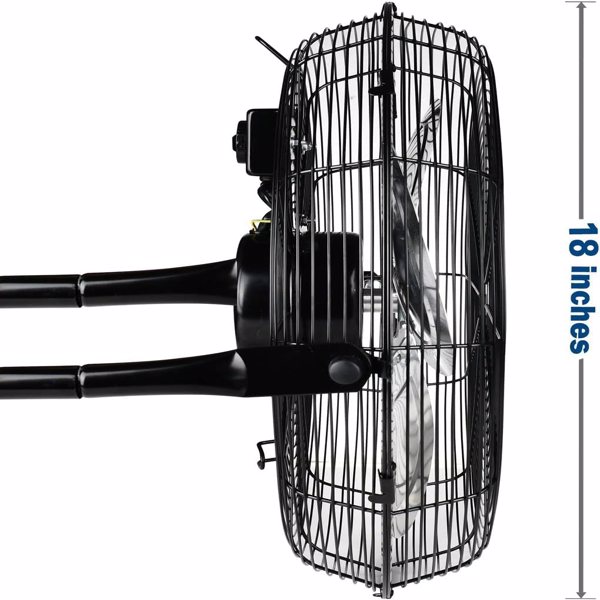 18 Inch 3-Speed High Velocity Heavy Duty Metal Industrial Floor Fans, Black