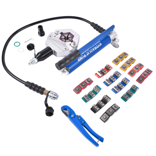 Hydraulic Hose Crimping Tool AC Crimping Tool, Manually Operated AC Hose Crimper with 7 Sets of Dies