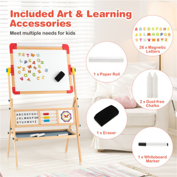 3-in-1 Kids Wooden Art Easel