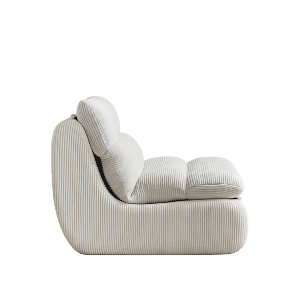 Modern Compressed Lounge Chair with Ottoman, Cozy Corduroy Recliner for Small Spaces, Living Room, or Bedroom