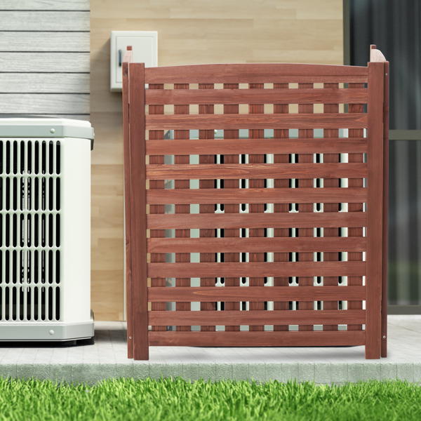 Air Conditioner Fence Screen Outside, Cedar Privacy Fence 3 Panels to Hide AC & Trash Enclosure, 32"W x 38"H 