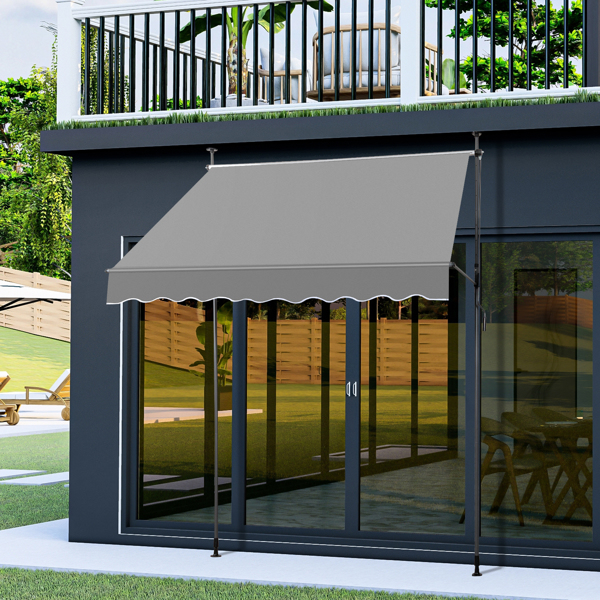 78.7"D x 47.2"W x(78.7 -118.1)"H  Retractable Awning Grey