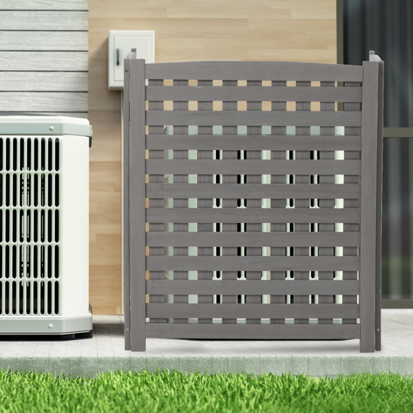 Air Conditioner Fence Screen Outside, Cedar Privacy Fence 3 Panels to Hide AC & Trash Enclosure, 32"W x 38"H 