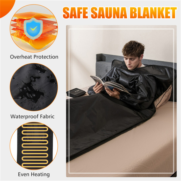 Infrared Sauna Blanket for Home Use with Armholes Wraps and Sauna Bag