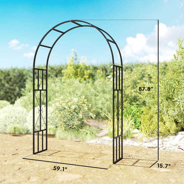 Steel Garden Arch with Gate ( Amazon Shipping)（Prohibited by WalMart）