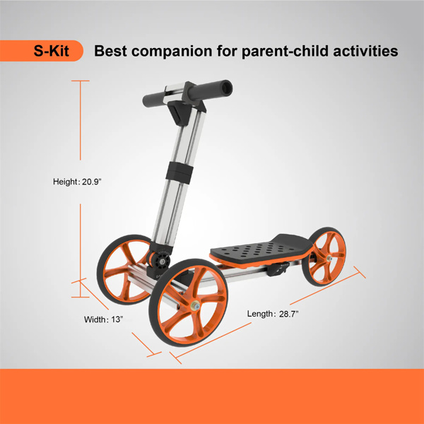 Kids Balance Bike and Scooter Kit 28.74"x12.99"x20.87", Silver