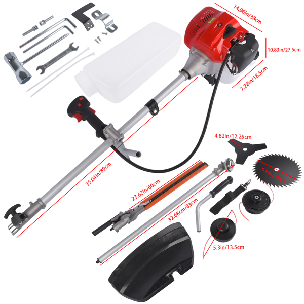 52CC 3 in 1 2-Stroke Grass String Trimmer Brush Cutter Gas Trimmer Weed Eater