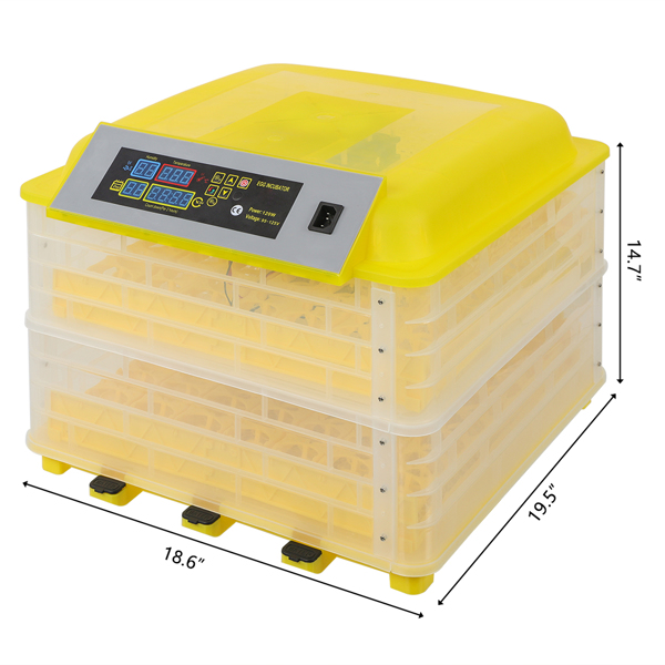 【同款编码：89421360】112-Egg Practical Fully Automatic Poultry Incubator Yellow & Transparent